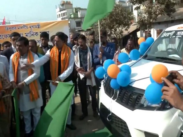 Tripura CM Manik Saha donates ambulance from his MLA’s funds (Photo/ANI)