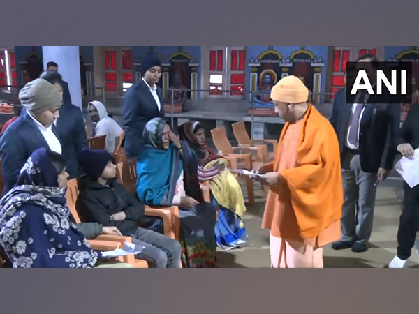 UP CM Yogi Adityanath holds Janata Darshan in Gorakhpur. (Photo/ANI)