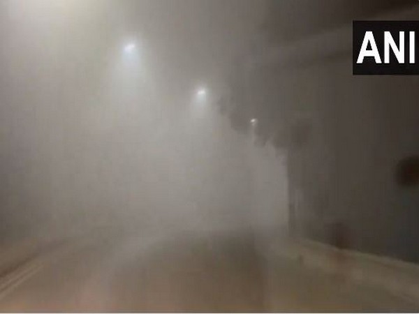 Visibility affected as fog blankets Delhi on Monday morning. (Photo/ANI)