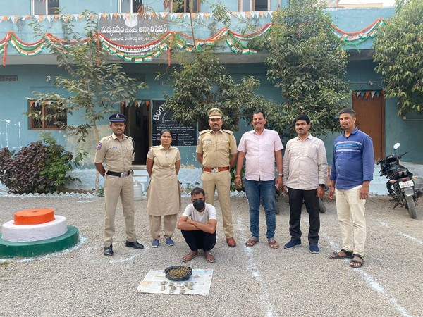 Excise officials arrest accused in possession of 510 grams of dry cannabis in Shamshabad(Photo/ANI)