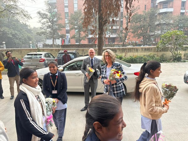 German Secretary of State at the Federal Foreign Office Susanne Baumann visits Don Bosco Technical Institute in Delhi (Photo/ANI)