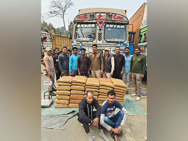 Assam Police recovers 275 kg of ganja in Karimganj; two apprehended (Photo/ANI)