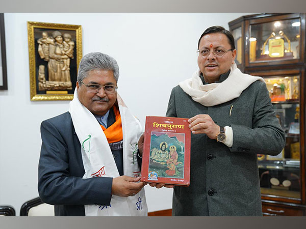 BJP Uttarakhand in-charge Dushyant Gautam met CM Pushkar Singh Dhami (Photo/ANI)