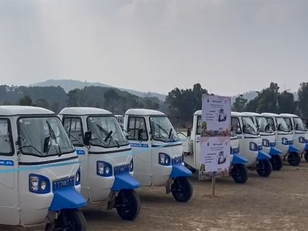 Meghalaya CM flags off waste collection e-vehicles (Photo/ANI)