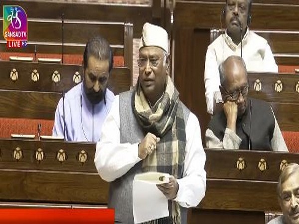 Leader of the Opposition in the Rajya Sabha, Mallikarjun Kharge (Photo/Sansad TV)