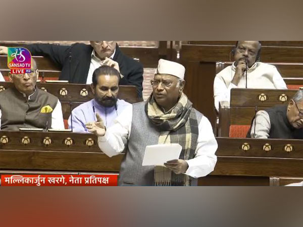 Leader of the Opposition in the Rajya Sabha, Mallikarjun Kharge (Photo/Sansad TV)