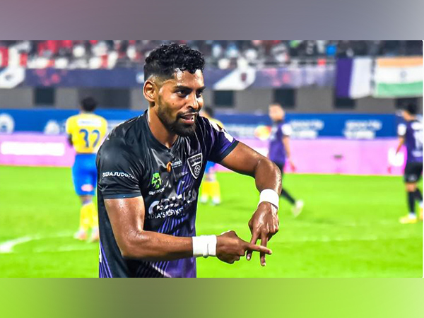 Roy Krishna celebrating a goal. (Photo- ISL)