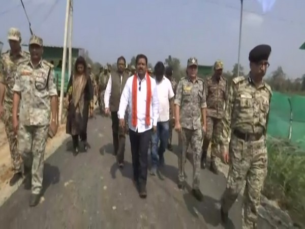 Chhattisgarh Dy CM Vijay Sharma visits Naxal-affected Silger. (Photo/ANI)