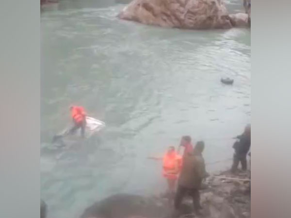 Rescue and search operation underway after car fell into the Sutlej River in Kinnaur (Image/ANI)