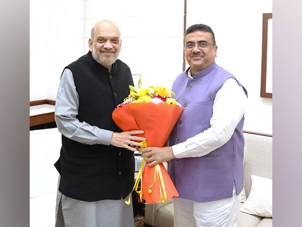 West Bengal LoP Suvendu Adhikari calls on Union Home MinisterAmit Shah in Delhi. (Photo/ANI)