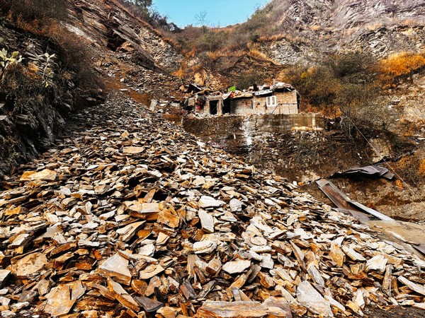 Landslide hits Ashwani Khad area in Shimla (Image/ANI)