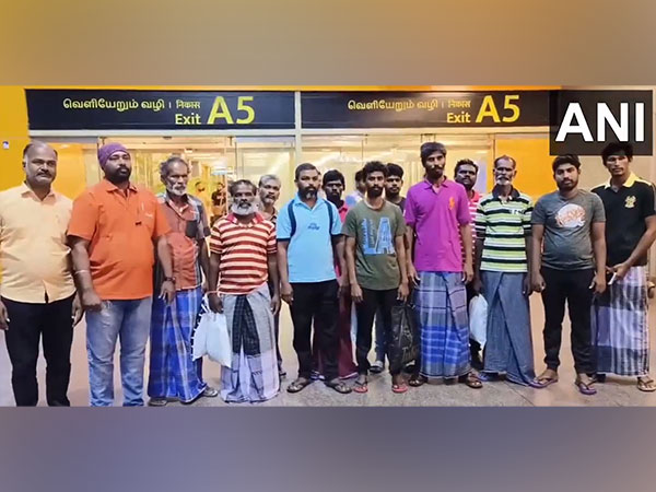 12 fishermen released from Sri Lanka reached Chennai (Photo/ANI)