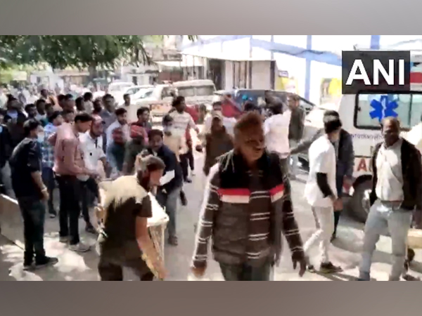 Injured in the firecracker factory being taken to hospital (Photo/ANI)