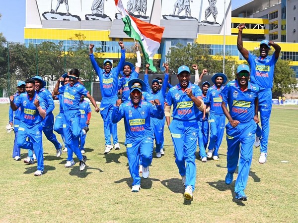 India Physical Disability cricket team celebrate after winning T20 series against England (Image: DCCI)