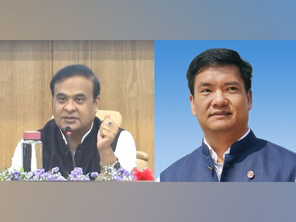 Assam CM Himanta Biswa Sarma (left) and Arunachal Pradesh CM Pema Khandu (Right) (Photo/ANI)