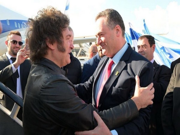 Israeli Foreign Minister Israel Katz welcomes Argentine President Javier Milei (Photo/TPS)