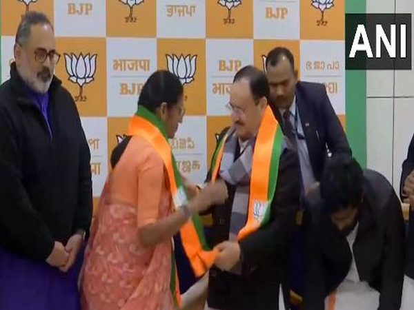 Former AIADMK leaders who joined BJP meets JP Nadda (Photo/ANI)