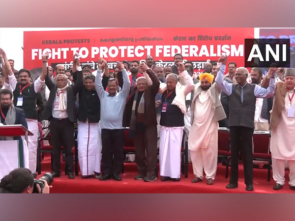 Visuals from LDF-led protest in Delhi's Jantar Mantar. (Photo/ANI)