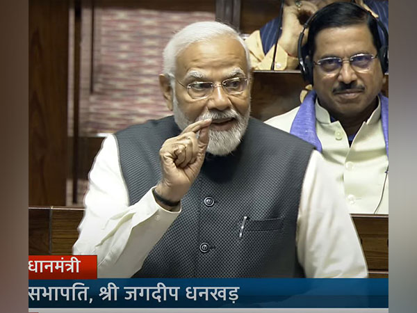 Prime Minister Narendra Modi in Rajya Sabha (Photo Credit/Sansad TV)