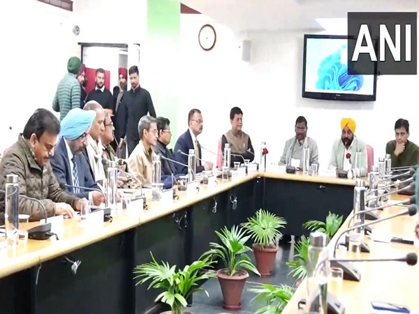 Meeting held in Chandigarh between Union Ministers and farmer leaders (Photo/ANI)