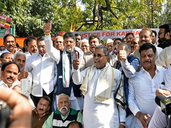 Karnataka Chief Minister Siddaramaiah at protest in Delhi (File photo/ANI)