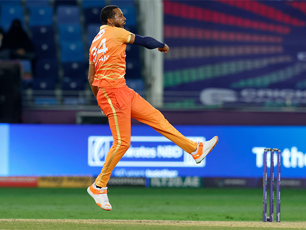 Gulf Giants' bowler Chris Jordan in action against MI Emirates during ILT20 (Image: ILT20)