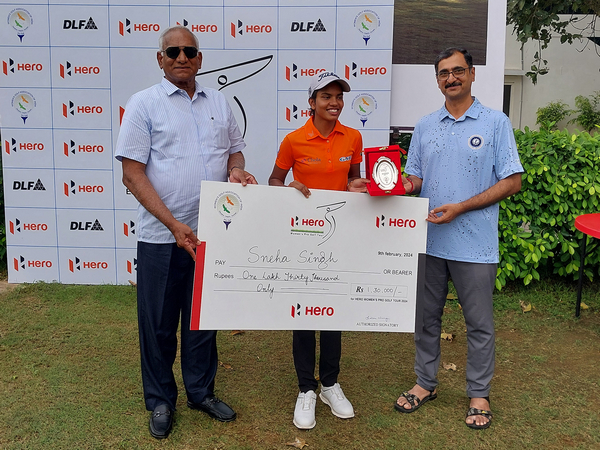 Sneha Singh after winning 4th leg of Women's Pro Golf Tour (Image: WPGT)