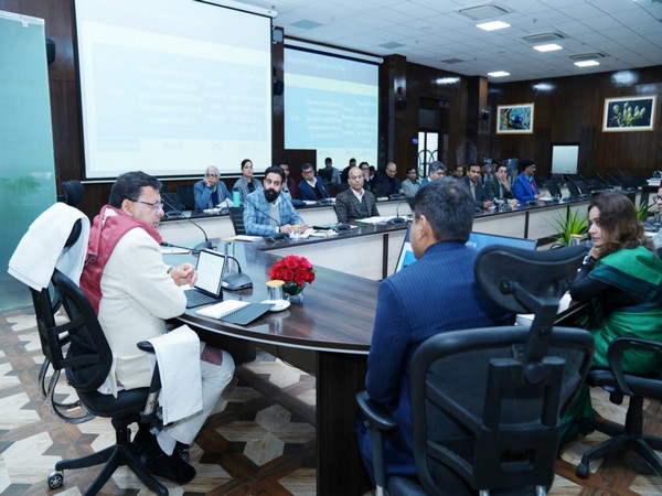 Uttarakhand Chief Minister Pushkar Singh Dhami chairs meeting (Photo/ANI)