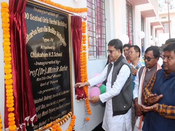 Tripura CM Manik Saha inaugurates KGBV Hostel in Karbook (Photo/ANI)