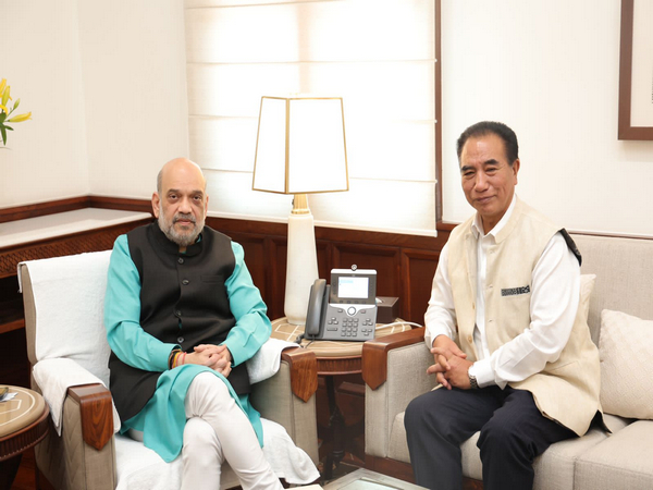 Mizoram Chief Minister Pu Lalduhoma met Amit Shah (Photo/CM Office Mizoram X)