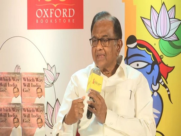 Former Finance Minister P Chidambaram at Kolkata Literary Festival (Photo/ANI)