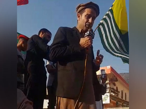 Political activist from PoK, Toqeer Gilani during the protest