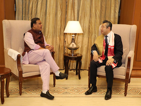 Assam CM Himanta Biswa Sarma meets Japanese evoy Hiroshi Suzuki in Assam on Sunday (Photo/X@himantabiswa)