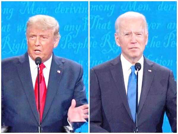 Former US President Donald Trump (left) US President Joe Biden ()