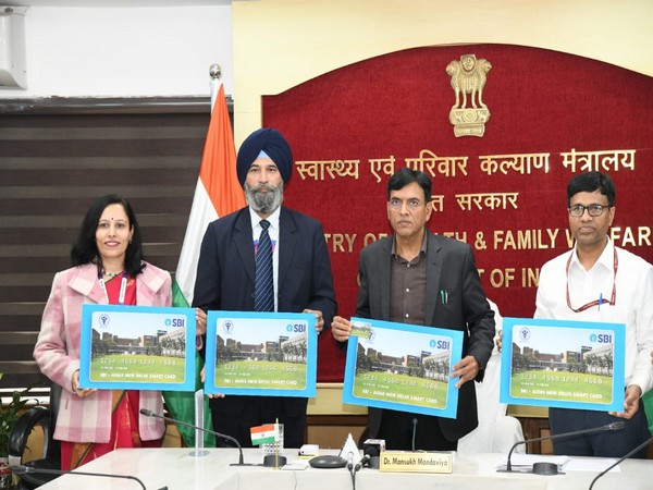   AIIMS Delhi-SBI digital patient care card being launched by Union Health Minister and Director, AIIMS (ANI) 