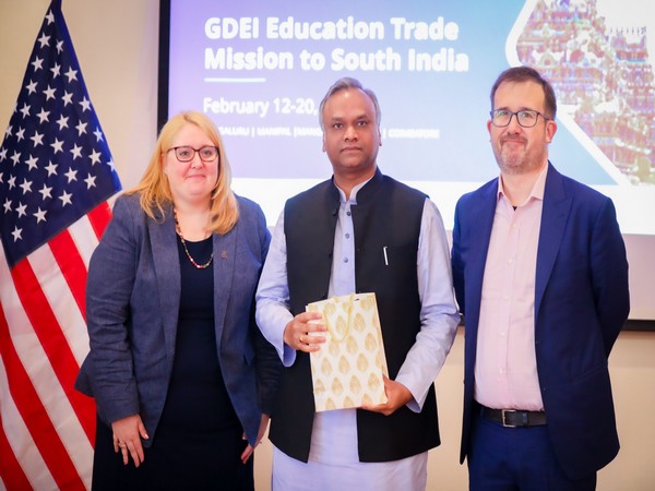 Karnataka Minister Priyank Kharge with US Trade Mission delegates (Photo/ANI)