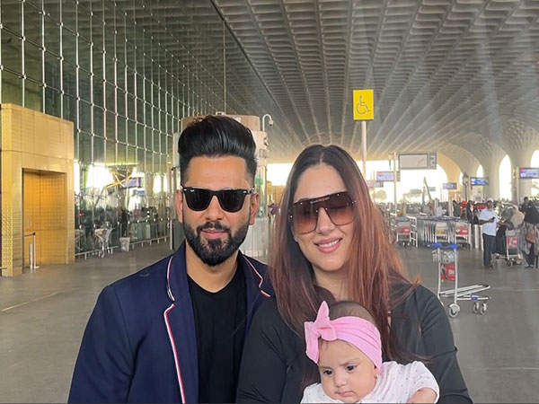 Rahul Vaidya, Disha Parmar and their daughter (ANI)