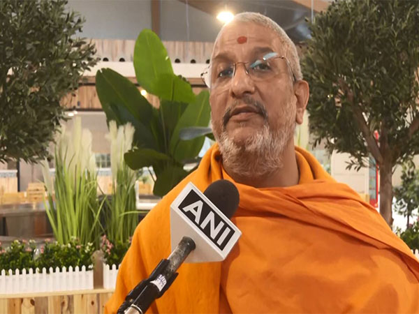 Priest Aksharvatsal Swami at BAPS temple (Photo/ANI)