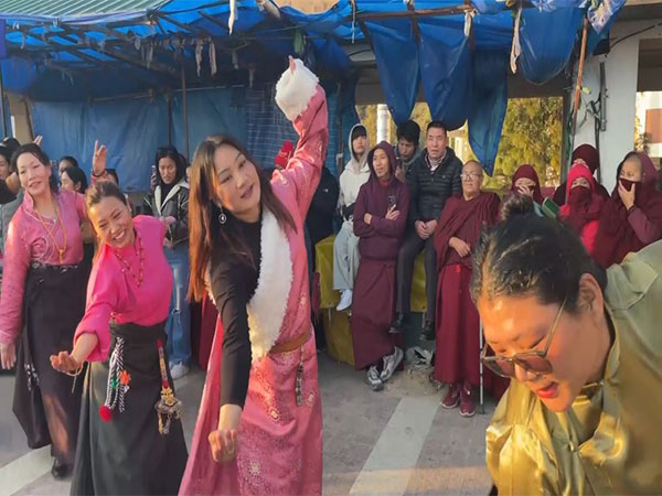 Tibetans in exile perform circle dance in Dharamshala, Himachal Pradesh (Photo/ANI)