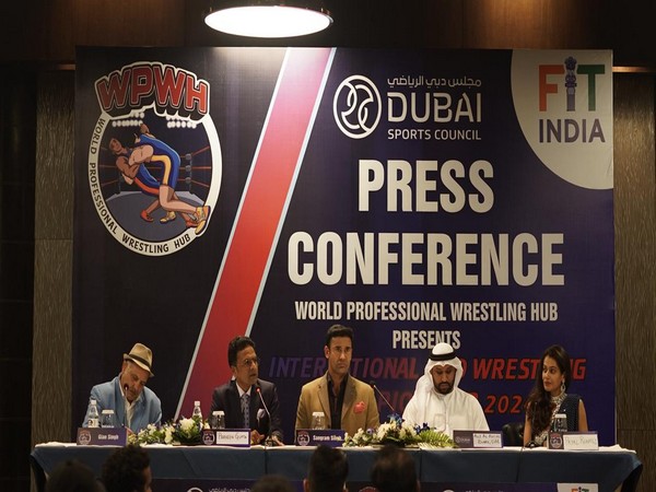 Wrestler Sangram Singh (In centre) during International Pro Wrestling Championship press conference (Image: IPWC)
