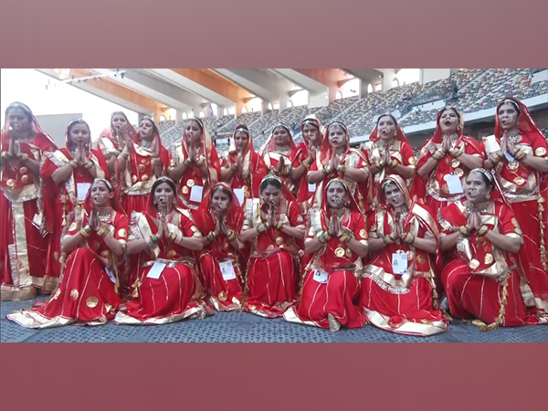 Women set to perform 'Ghoomar', a traditional Rajasthani dance, at diaspora event 'Ahlan Modi' in Abu Dhabi, UAE (Photo/ANI)