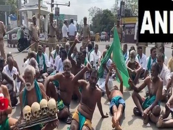 Farmers' protest in Trichy. (Photo/ANI)