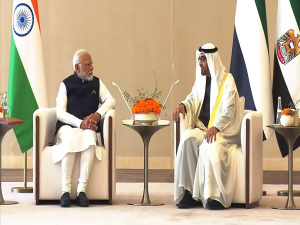 Prime Minister Narendra Modi hold bilateral talks with UAE President Mohamed bin Zayed Al Nahyan (Photo/ANI)