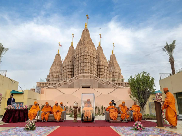 Mahant Swami Maharaj at the BAPS Hindu Mandir (Photo/X @AbuDhabiMandir)