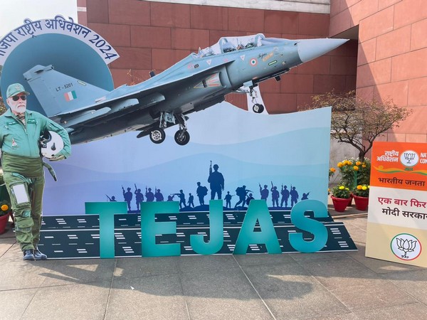 Preparations underway for BJP National Convention in Delhi. (Photo/ANI)