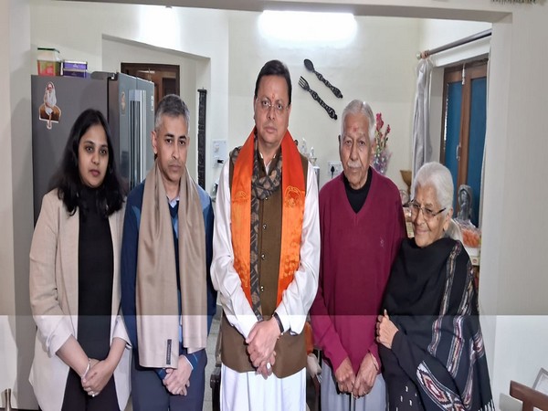 Uttarakhand Chief Minister Pushkar Singh Dhami meets Captain Saurav Vashisht (Photo/ANI)