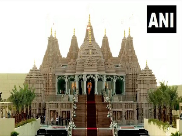 BAPS Hindu Temple in Abu Dhabi, UAE. (Visuals: ANI)