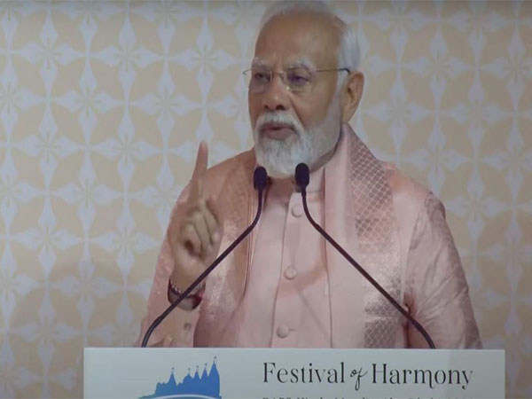 Prime Minister Narendra Modi addresses inaugural ceremony of the BAPS Hindu Mandir in Abu Dhabi, UAE on Wednesday (Photo/ANI)