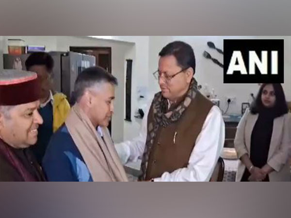 Uttarakhand CM meets Captain Saurabh Vashisht (Photo/ANI)