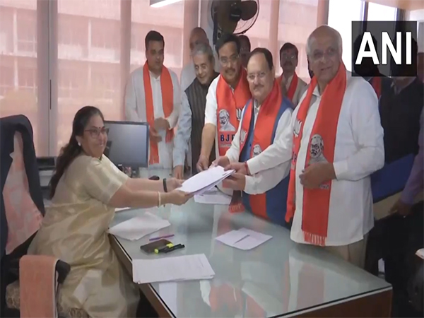 BJP chief JP Nadda files nomination as Rajya Sabha candidate from Gujarat. (Photo/ANI)